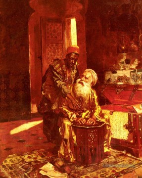  peint - Le changeur d’argent Arabian peintre Rudolf Ernst